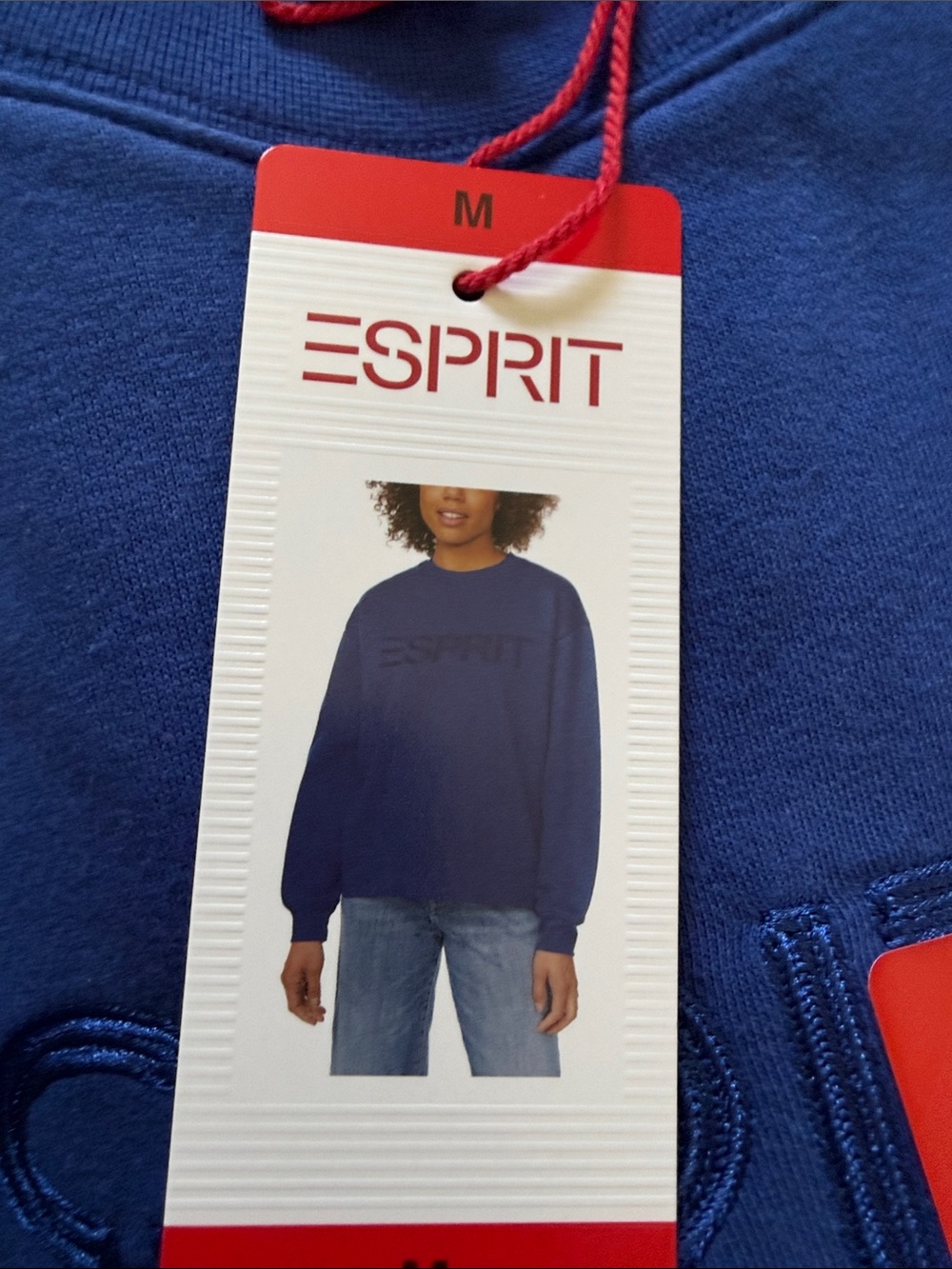 Esprit Blue Embroidered Logo Sweatshirt women’s medium - Picture 3 of 3